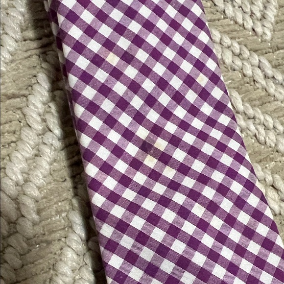 The Tie Bar Purple and White Checkered Tie - Picture 2 of 4